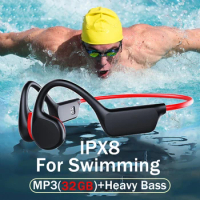 Bone Conduction Bluetooth 5.3 Wireless Headphone Sport Swimming IPX8 Waterproof Earphone With 32G Memory MP3 Player HIFI Headset