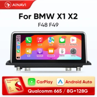 Ainavi Car Radio Wireless CarPlay Android Auto For BMW X1 X2 F48 F49 NBT ID6 2016 -2020 System Multimedia Player Navigation GPS