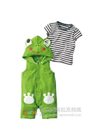 Jumper Bayi 2 in 1 Hoodie Motif Frog Hijau