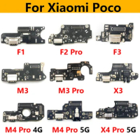 USB Charging Port Connector For Xiaomi Poco M3 F1 F2 F3 X3 X4 M4 Pro 4G 5G Connector Board Parts Flex Cable With Mic Microphone