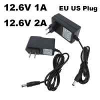 AC 100V-240V DC 12.6V 1A 2A charger 12 V Volt Power Adapter 5.5*2.5MM 12.6 V 2 A For 18650 lithium battery Pack EU US UK AU Plug