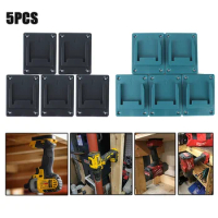 5pcs Wall Mount Bracket for Bosch/Makita 18V Lithium Battery Machine Storage Rack Slots Stand Electric Power Tool Holder