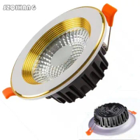 7W 10W 15W 20W SZQIHANG Led Downlight White and Gold Body dimmable spot COB Lighting Fixtures Recessed Down Lights Indoor Light