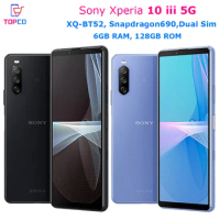 Sony Xperia 10 III 128GB 5G Unlocked Android Mobile phone LTE 6.0" Octa core 6GB RAM 12MP&amp;Dual 8MP Dual Sim Snapdragon 690