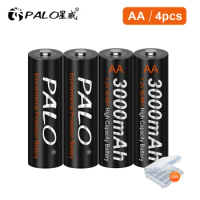 PALO1.2V NI-MH AA Rechargeable Battery AA 3000mAh Rechargeable 2A Battery AA Rechargeable Batteries for camera Battery AA