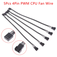 5PCS 4Pin PWM CPU Fan Wire Connector Adapter Computer Fan Extension Power Cable Replacement Accessories 24AWG