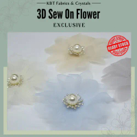 Daily Wellness[1pcs] 3D Sew on Flower Pearl Bunga Jahit Mutiara Exclusive Handmade for Clothing Kod 