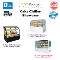 HAPPYPOPPER Cake Chiller Showcase Table Top 70Cm Square Curved Standing 90Cm 2 Tier Food Chiller Dis