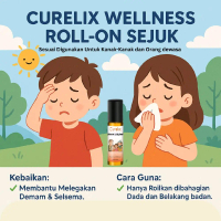 Curelix Wellness Essential Oil For Aromatherapy Roll On Sejuk Badan.