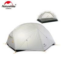 Naturehike-Mongar 2 Tent, 2 Person Backpacking, 20D Ultralight Travel Tent, Waterproof Hiking Survival Outdoor Camping Tent