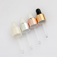 Free shipping 20pcs 18mm shiny gold silver smooth shiny pipette aluminum dropper lid for 10ml 20ml 1oz 50ml essential oil bottle