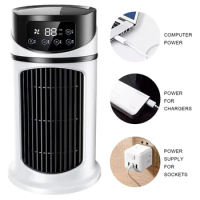 Desktop Cooling Fan 6 Speeds Personal Evaporative Air Cooler 2-8H Timer Air Conditioner FanUSB Powered for Home Office Bedroom
