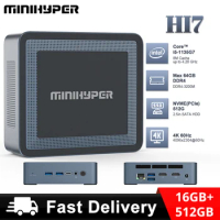 MiniHyper HI7 Mini PC 11th Generation Intel Core i5 Processors 1135G7 DDR4-3200M 16GB Storage SSD NVME 512GB WIFI 6 DC Jack HDMI