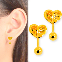 【福西珠寶】買一送一9999黃金耳環 鎖珠式耳環 扣心弦(金重0.63錢+-0.03錢)