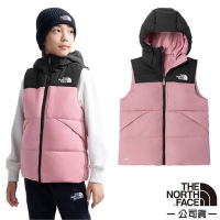【The North Face】童 雙面穿連帽保暖鵝絨背心_89XR-4YI 落櫻紫