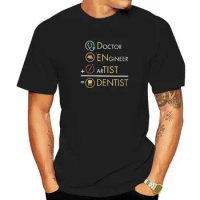 Doctor Engineer Artist Vintage T Shirt Men Dentist Funny Dental Student Short Sleeve Tops Adult Tees Cotton O-Neck T-Shirt