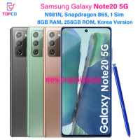 Samsung Galaxy Note20 5G N981N 256GB ROM Snapdragon 865 Octa Core 8GB RAM 6.7" 64MP&amp;Dual 12MP eSim Unlocked Original Cell Phone