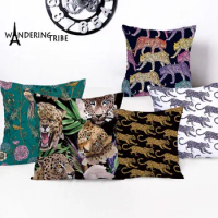 Design Animal Cushion Cover Jaguar Home Decorative Cushions Car Seat Cover Throw Pillows Print Custom Cover Cushion Pillowcase