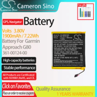 CameronSino Battery for Garmin Approach G80 fits 361-00124-00,GPS Navigator Battery.