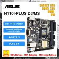 Asus H110I-PLUS D3/MS Motherboard Kit with i5 6500 CPU Kit H110 Chipset Supports DDR3 32 GB Memory Suitable for Core i7 i5 i3