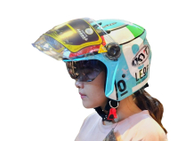 Combo Nón bảo hiểm 3/4 M268 dán tem logo KYT Helmet hàng chính hãng