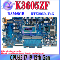 DA0ZJ2MB8E0 Mainboard For ASUS K3605ZF K3605ZC K3605ZU K3605ZV Laptop Motherboard i5 i7 i9 12th Gen 