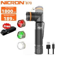 Lampu suluh Nicron B70/b70plus Lampu suluh Kecerahan Tinggi 1800lm/1200lm Rasuk panjang 178m dengan