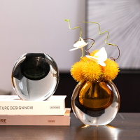 琉璃花瓶輕奢樣板房軟裝飾客廳擺件桌面插花藝創意玻璃彩色花器