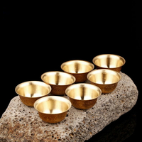 佛堂供具藏傳密宗尼泊爾式鎏金純銅油燈供水杯供碗八供杯貢杯/個