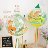 派對佈置4D動物立體印花氣球1個(生日派對 氣球佈置 兒童節 裝飾 森林系 布置)