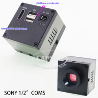 Lapsun 1/2 inch Big SONY Sensor 60FPS Ultra HDMI C-Mount Digital Industry Microscope Video Camera Lens 144 LED Ring Light
