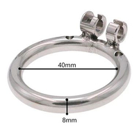 Stainless Steel Flat Chastity Cage, Bird Cage for Man Additional ring S