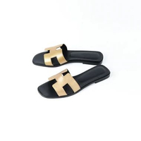 Sandal HERMES ORAN METALLIC GOLD BLACK SANDAL 100% ORIGINAL EU ​- 36