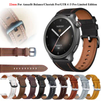 22mm Watch Strap For Amazfit Amazfit Balance GTR 4 3 Pro Limited Edition Leather Sport Smart Watch Bracelet Amazfit Cheetah Pro