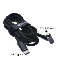 USB C to 3.5*1.35mm Male Plug PD Fast Charging Cable for Jumper Ezbook Laptop PC USB Type C Male Adapter Converter Cord 65/100W