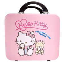 小禮堂 Hello Kitty 旅行硬殼手提化妝箱 (粉小熊坐姿款)