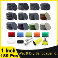 1 Inch Wet and Dry Sandpaper Kit 60-10000 Sandpaper with Polishing Pad and Interface Pad for Drill Grinder Rotary Tools and Wood