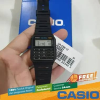 CASIO Calculator Resin Band Jam Tangan Pria - Black [CA-53W-1Z] Hitam