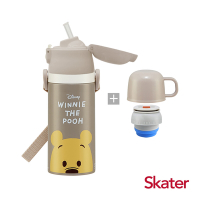 Skater 不鏽鋼吸管400ml保溫水壺(另含杯蓋組) 小熊維尼