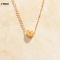 SOMMAR Hot Sale 18KGP Gold plated female necklaces &amp; pendants 26 letters love letter necklace big necklace jewelry