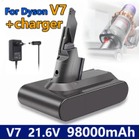 Neworiginal Dyson V7 battery 21.6V 98000mAh lithium-ion charger Dyson V7 battery Animal Pro replacement vacuum cleaner+charger