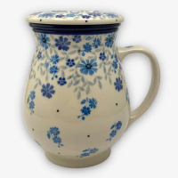 【SOLO 波蘭陶】CA 波蘭陶 460ML 有蓋茶濾杯 藍色花絮系列 CERAMIKA ARTYSTYCZNA
