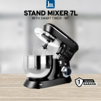 Joil Stand Mixer 7 Liter dengan Timer Off 6 Speed Mangkuk Stainless Steel Lengkap dengan 3 Alat Peng