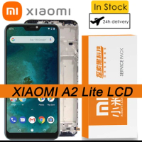 100% Original 5.84" IPS Display with frame For Xiaomi Mi A2 Lite Redmi 6 Pro LCD Touch Screen Digitizer Assembly Repair Parts
