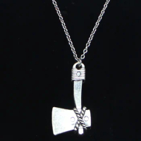 20pcs New Fashion Necklace 41x21mm axe ax Pendants Short Long Women Men Colar Gift Jewelry Choker