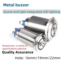 16mm Metal buzzer horn pulse LED red light flash screw pin 12V24V36V48V110V220V