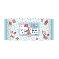 【SANRIO 三麗鷗】HELLO KITTY凱蒂貓超純水有蓋柔濕巾/濕紙巾100抽 X 24包 特選柔軟水針布(箱購)