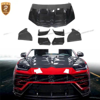 Real Carbon Fiber Car Engine Hood Cover Panel Guard Plate Protector For Lamborghini URUS T Style Bonnet Hood Replacement Parts