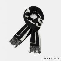 【ALLSAINTS】UNDERGROUND 羊毛圍巾Black/Chalk MU500Z