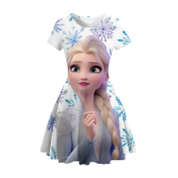 Disney Frozen Anna Elsa Princess Dress For Girl Birthday Party Dresses Vestidos Kids Christmas Cosplay Snow Queen Costume Tops